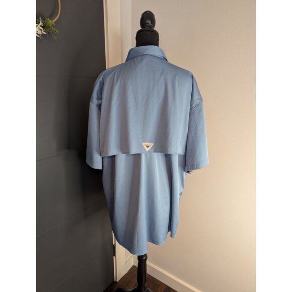 Lot of 2 Men's Cape Back Short Sleeve Fishing Shirts - Yellow and Blue - 2XL - Picture 7 of 9